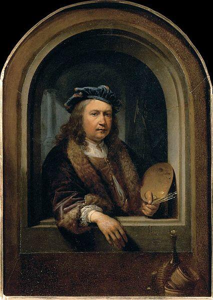 Gerard Dou self-portrait with a Palette oil painting image